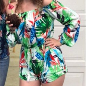 Tropical Forever 21 Romper